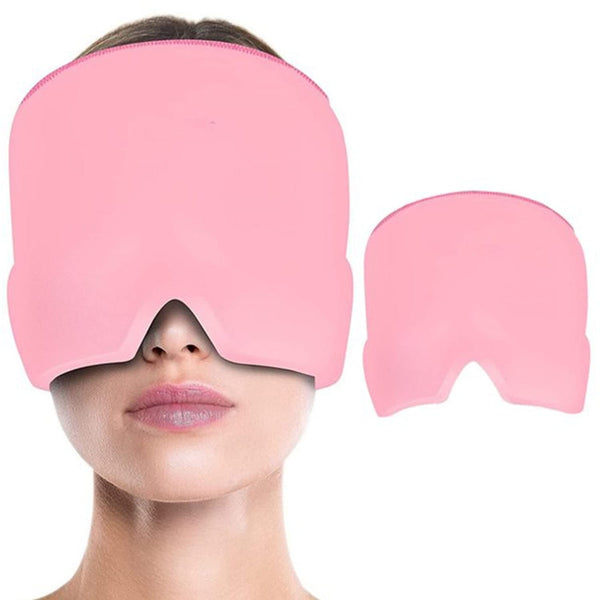 Migraine Relief Cap - Headache Relief Hat for Migraine Relief, Tension, One Size Fits All Headache Cap with Reusable Ice Gel Pack for Puffy Eyes, Stress Relief ( Random Color )